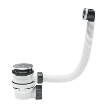 Ensemble bonde + siphon lavabo XS Pure ultra-compact gain de place, pour vasque à trop-plein extérieur - WIRQUIN