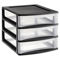 Module a6 EDA pm noir - 3 tiroirs naturel