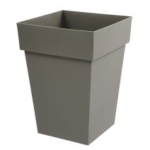Pot carré mi-haut Toscane 51L 39 x 39 x 53 cm taupe - EDA