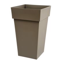 pot toscane haut carré taupe