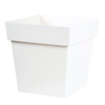 Pot carré toscane bas 38L blanc - EDA