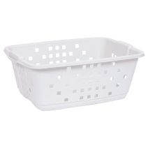 Corbeille À Linge Prima EDA Dim. 62 X 44,4 X 24,8 Cm Design Elegant Coloris Blanc Cérusé 46L EDA