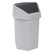 Fourre tout blanc cérusé - trappe anthracite 15l