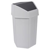 Fourre tout blanc cérusé - trappe anthracite 50l