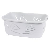Corbeille À Linge Flora EDA Dim. 59 X 39 X 24 Cm Ergonomique Coloris Blanc Cérusé 37 EDA