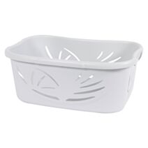 Corbeille À Linge Flora EDA Dim. 59 X 39 X 24 Cm Ergonomique Coloris Blanc Cérusé 37 EDA