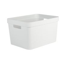 Bac de rangement stone EDA blanc cérusé 18l
