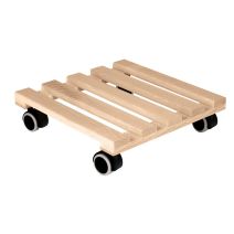 Support à roulettes carré D29cm en hêtre - EDA