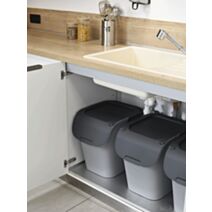 Poubelle de tri 40 l gris beton