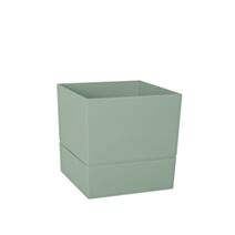 Pot de fleurs carré Aquaduo Vert amande 15cm - POETIC