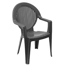 Fauteuil de jardin en résine Fidji 2 anthracite - GROSFILLEX