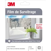 Film survitrage fenetre transparent 2x1.50m - 3M