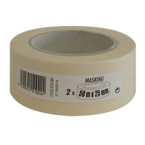 Lot de 2 adhésifs de masquage lisse 25 m x 50 mm beige - SCOTCH