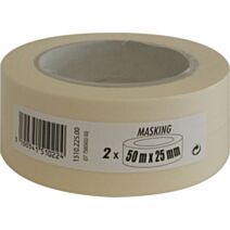Lot de 2 adhésifs de masquage lisse 25 m x 50 mm beige - SCOTCH