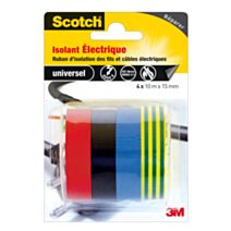4 Rubans isolant électrique adhésif 4 couleurs 10mx15mm - SCOTCH™