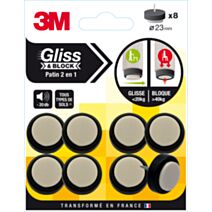 Patin gliss & block a clouer noir/beige diam 23mm - 3M