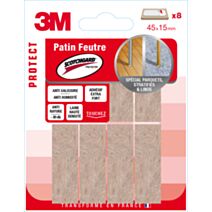 Patin feutre laine scotchgard adhésif 45mx15mm beige - 3M