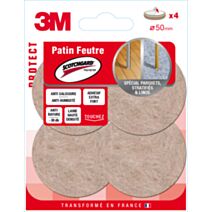Patin feutre laine adhesif scotchgard 50 beige - 3M