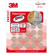 Patin feutre laine adhesif scotchgard 13mm beige - 3M
