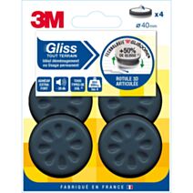Patin glisseur adhésif gris Ø40mm - 3M