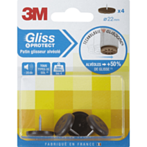 Patin glisseur alvéolé à clouer Ø22mm - 3M