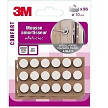 Mousse amortisseur adhésif Ø10mm blanc - 3M