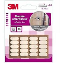 Mousse amortisseur adhésif 8x16mm blanc - 3M