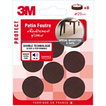 Patin feutre adhésif Ø25mm - 3M
