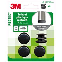 Embout plastique rond Ø22-23mm - 3M