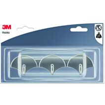 Crochet adhésif éventail 3 têtes plastique gris - 3M