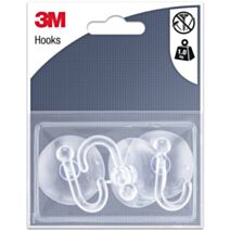 3 crochets à ventouse cristal transparent - 3M