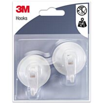2 crochets à ventouse à levier blanc Petit modèle - 3M