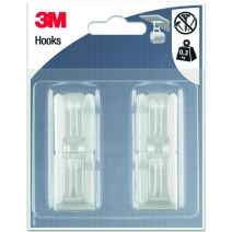 4 crochets adhésifs à suspendre plastique blanc Petit modèle - 3M