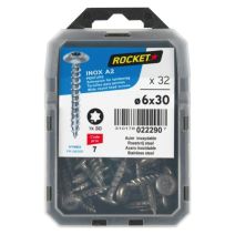 32 vis de penture Inox A2 6x30 - ROCKET