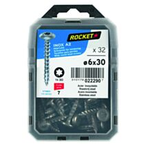 32 vis de penture Inox A2 6x30 - ROCKET
