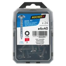 24 vis de penture Inox A2 6x40 - ROCKET