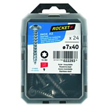 24 vis de penture Inox A2 7x40 - ROCKET