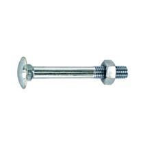 Boulon tête ronde collet carré acier zingué 6x80- sachet x5