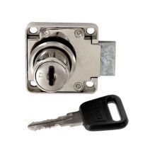 Serrure de sécurité 25mm droite acier nickelé - VYNEX