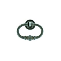 Poignée rustique ovale métal finition vieil argent 55x40mm