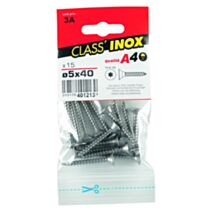 15 Vis agglo tête fraisée étoile inox A4 5x40 - CLASS'INOX