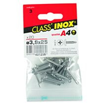 20 vis tôle autoperceuses inox A4 3,9x25 - CLASS'INOX