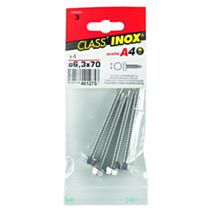 4 vis tôle autoperceuses inox A4 6,3x70 - CLASS'INOX