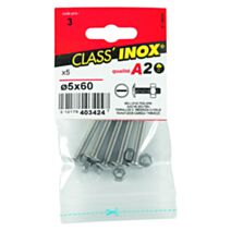 5 boulons poeliers inox A2 5x60 - CLASS'INOX