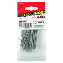 8 boulons tête hexagonale inox A4 5x50 - CLASS'INOX