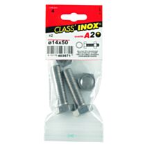 2 boulons tête hexagonale inox A2 14x50 - CLASS'INOX