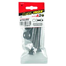 2 boulons tête hexagonale inox A2 14x80 - CLASS'INOX