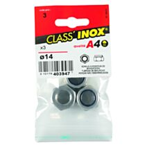 3 écrous indesserrables inox A4 Ø14 - CLASS'INOX