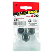 3 écrous indesserrables inox A2 Ø14 - CLASS'INOX