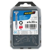 100 vis tête fraisée étoile inox A2 4X30 - ROCKET